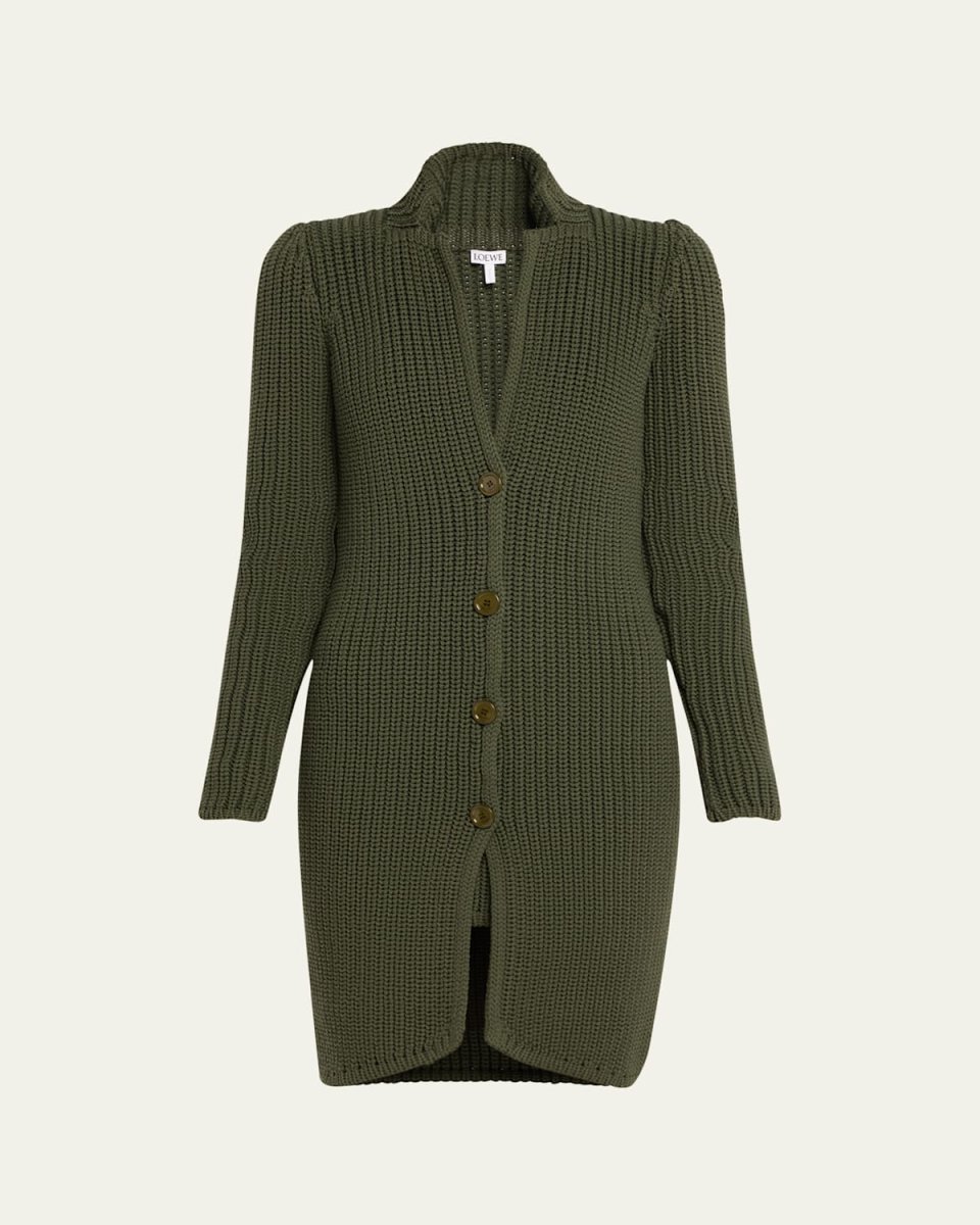 Long Rib Knit Cardigan Coat